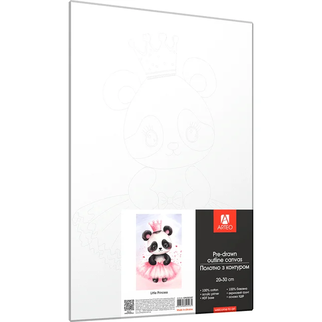 Полотно на ХДФ з контуром Little Princess 20×30 бавовна акрил Arteo — Photo 1