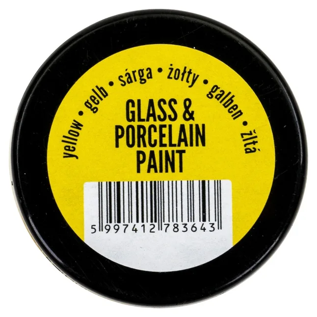 Фарба акрилова Glass&amp;porcelaine, на водній основі, Жовта, 30 мл, Pentart — Photo 1