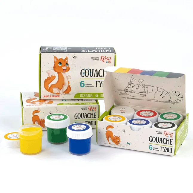 Набір гуашевих фарб Cats 6×10мл ROSA Kids — Photo 4