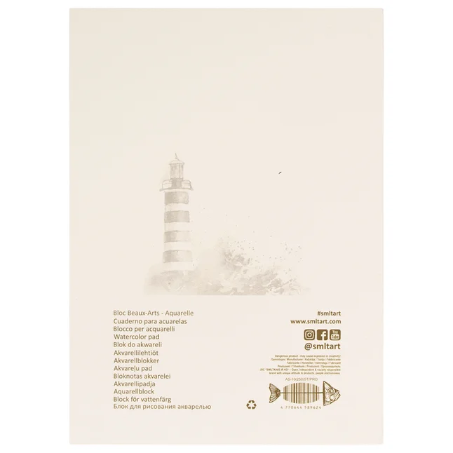 Блокнот для акварелі PRO CREATE Torchon 20х28см 250г/м2 10л білий папір SM-LT Art — Photo 1