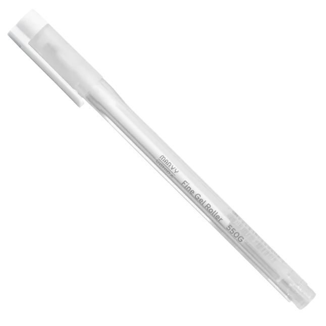 Ручка для паперу Біла гелева Extra Fine 0,7мм 550G Marvy — Photo 1