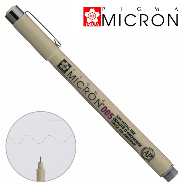 Лінер PIGMA MICRON (0.05), 0,2мм, Сірий, Sakura