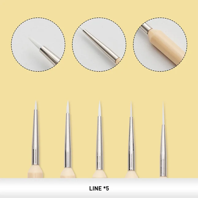 Набір пензлів HIMI 5 шт., лайнер Detail Painting Brush Set — Photo 3