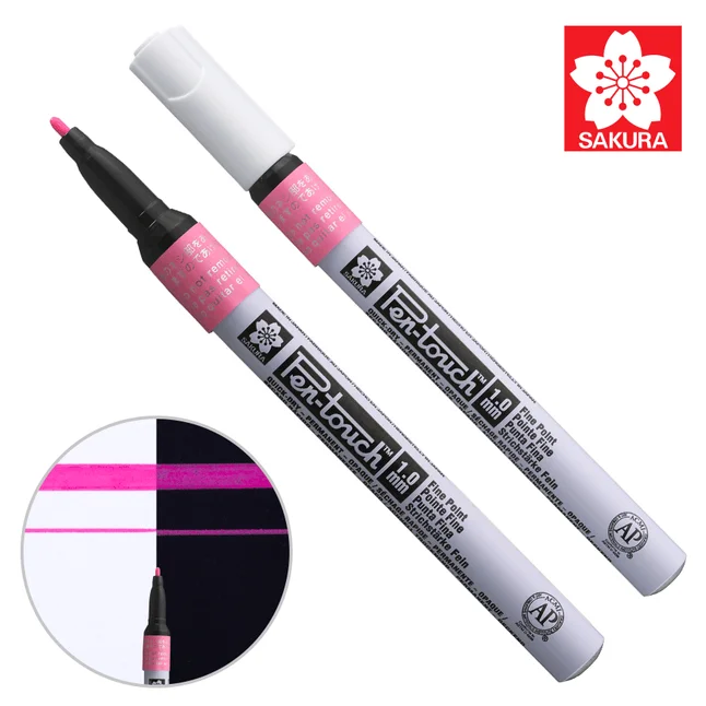 Маркер Pen-Touch Рожевий флуоресцентний тонкий (FINE) 1мм Sakura