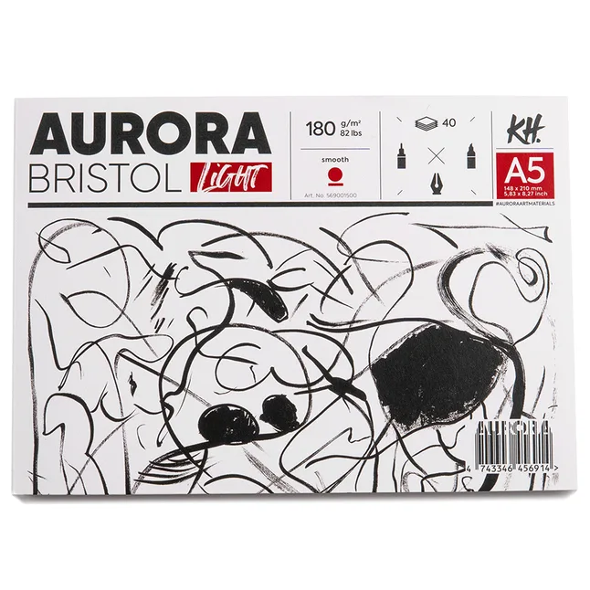 Склейка для рисунку Lanscape (Bristol) 180 г/м2 40 л білий 100% целюлоза Aurora