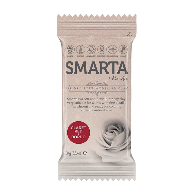 Пластика самозастигаюча Червона темна 100 г Smarta