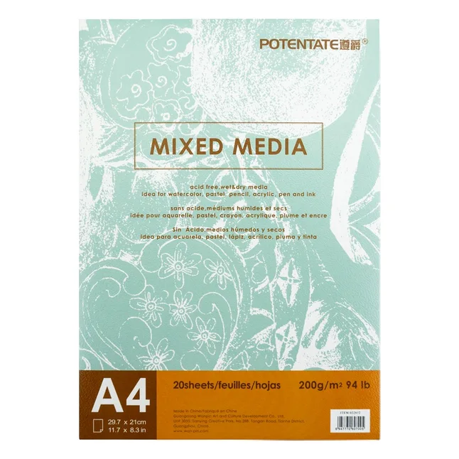 Склейка для змішаних технік Mixed Media Potentate А4, 200 г/м², 20 арк