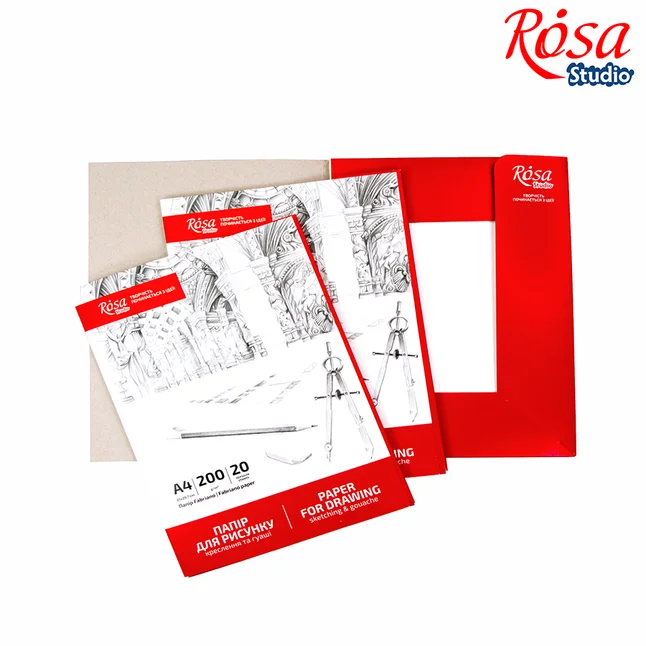 Папка для рисунку та креслення 200г/м2 20л Дрібне зерно ROSA Studio — Photo 2