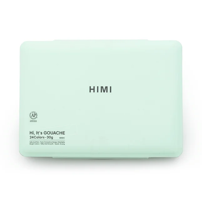 Набір гуашевих фарб Jelly Cup 24×30мл зелений пластиковий пенал HIMI — Photo 5
