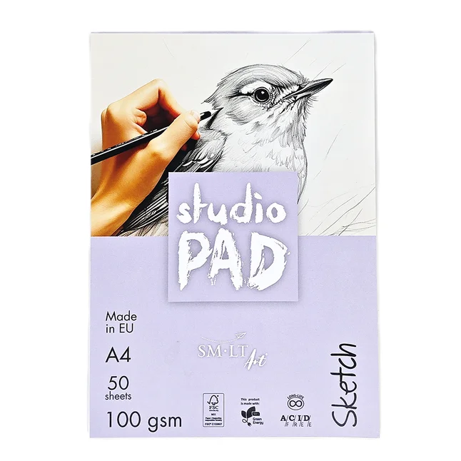 Склейка для ескізів Studio, А4, 120г/м2, 50л, SM-LT Art