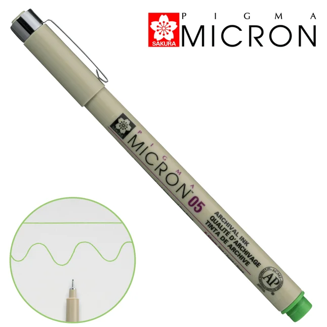Лінер PIGMA MICRON (0.5), 0,45мм, Світло-зелений, Sakura
