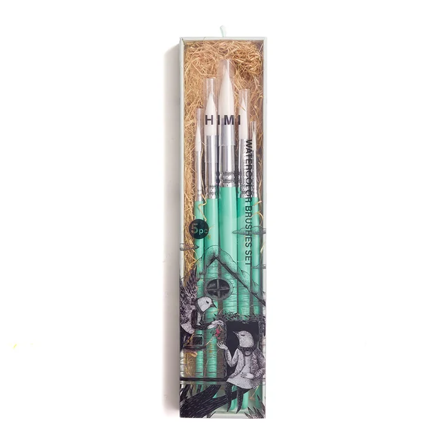 Набір пензлів HIMI 5 шт. круглий, Green Edition