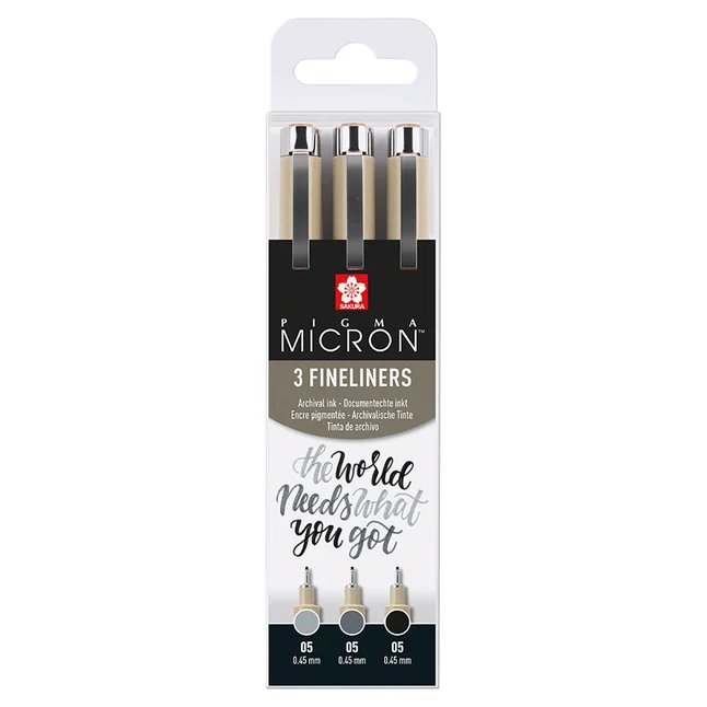 Набір лінерів PIGMA MICRON 05 BASIC 3кол, Sakura