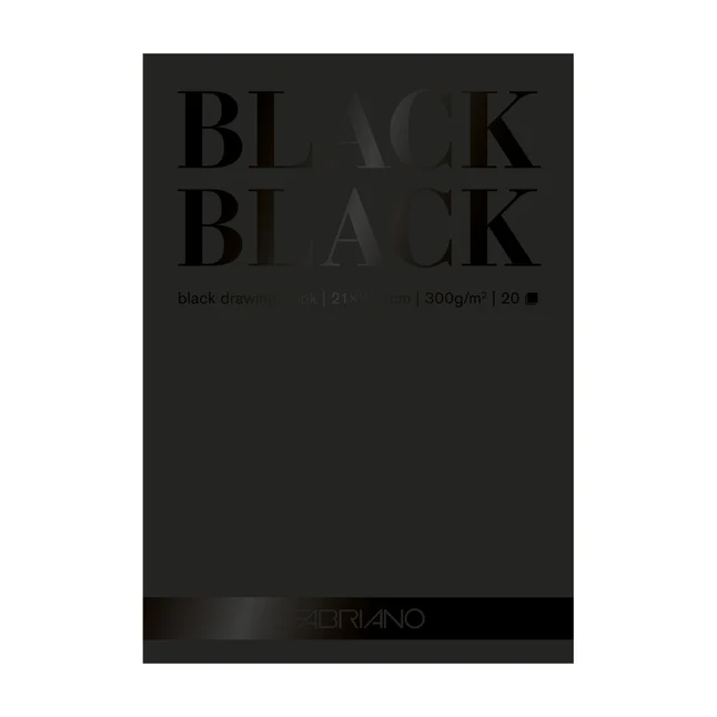 Склейка-блок mixed media Black Black А3 (29,7х42 см) 300г/м2 20л чорний гладкий Fabriano